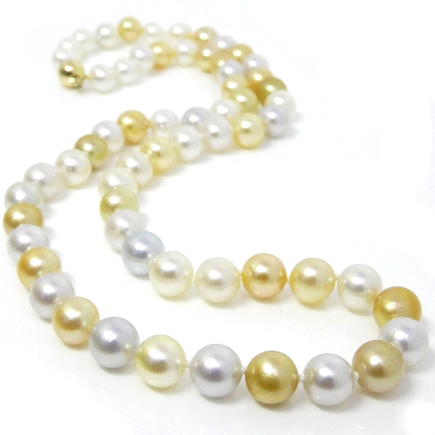 Mixed White and Gold South Sea \'Pelosi\' Pearl Necklace